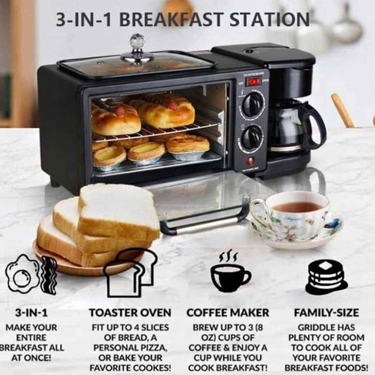 Horno Cafetera 3 En 1 SokanY desayuno