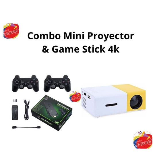 Combo Mini Proyector Led & Game Stick 4k