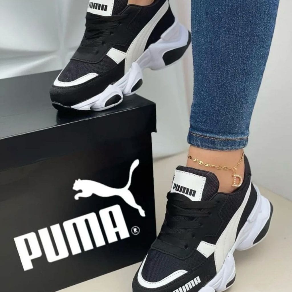 Tenis Puma Fashion Negro Blanco Dama - SEDealmania