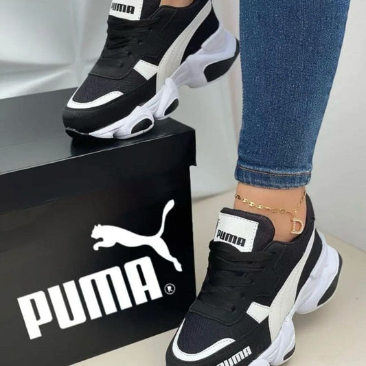 Tenis Puma Fashion Negro Blanco Dama