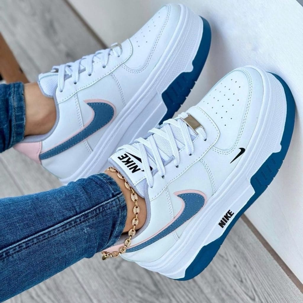 Nike Doble Suela Blanco Azul Dama - SEDealmania