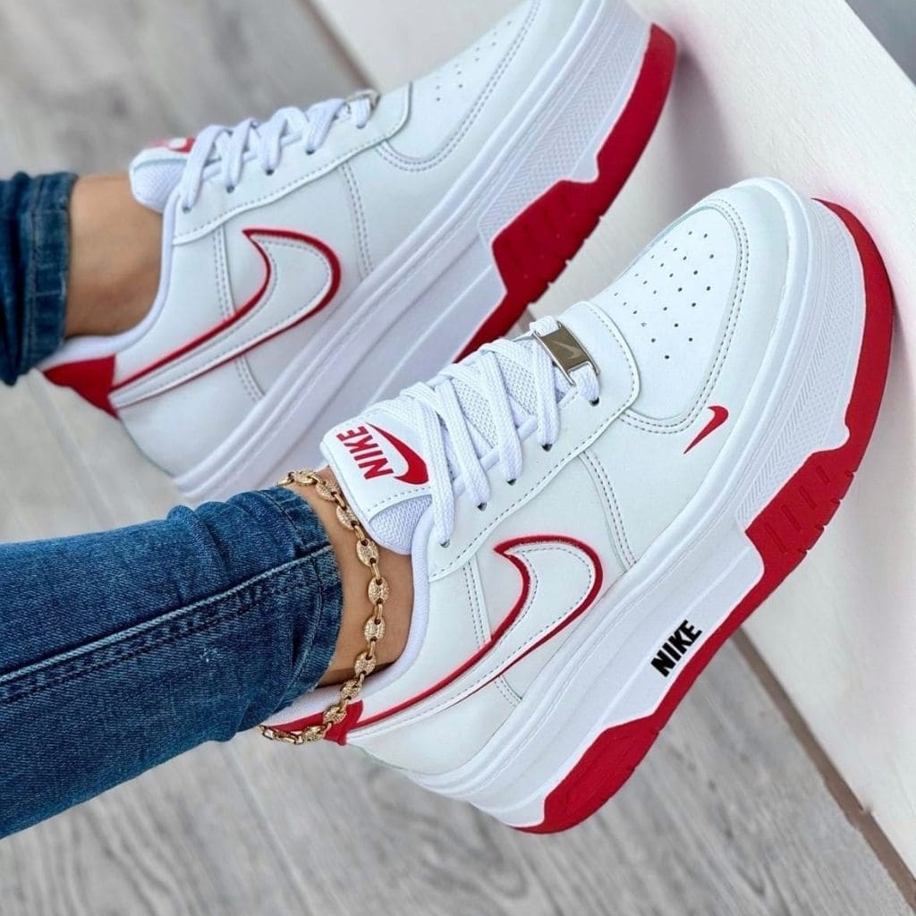 Nike Doble Suela Blanco Rojo Dama - SEDealmania