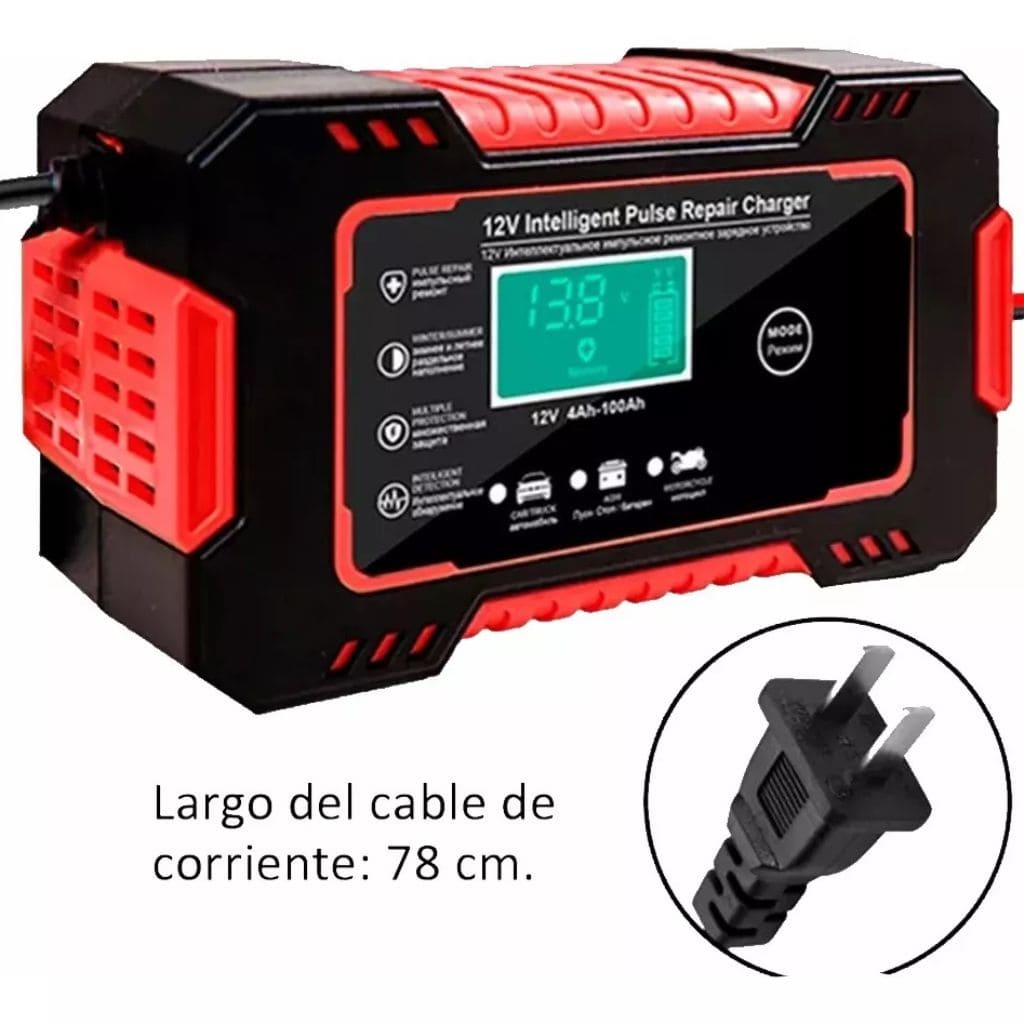 Cargador Bateria Carro Moto 12v Pantalla - SEDealmania