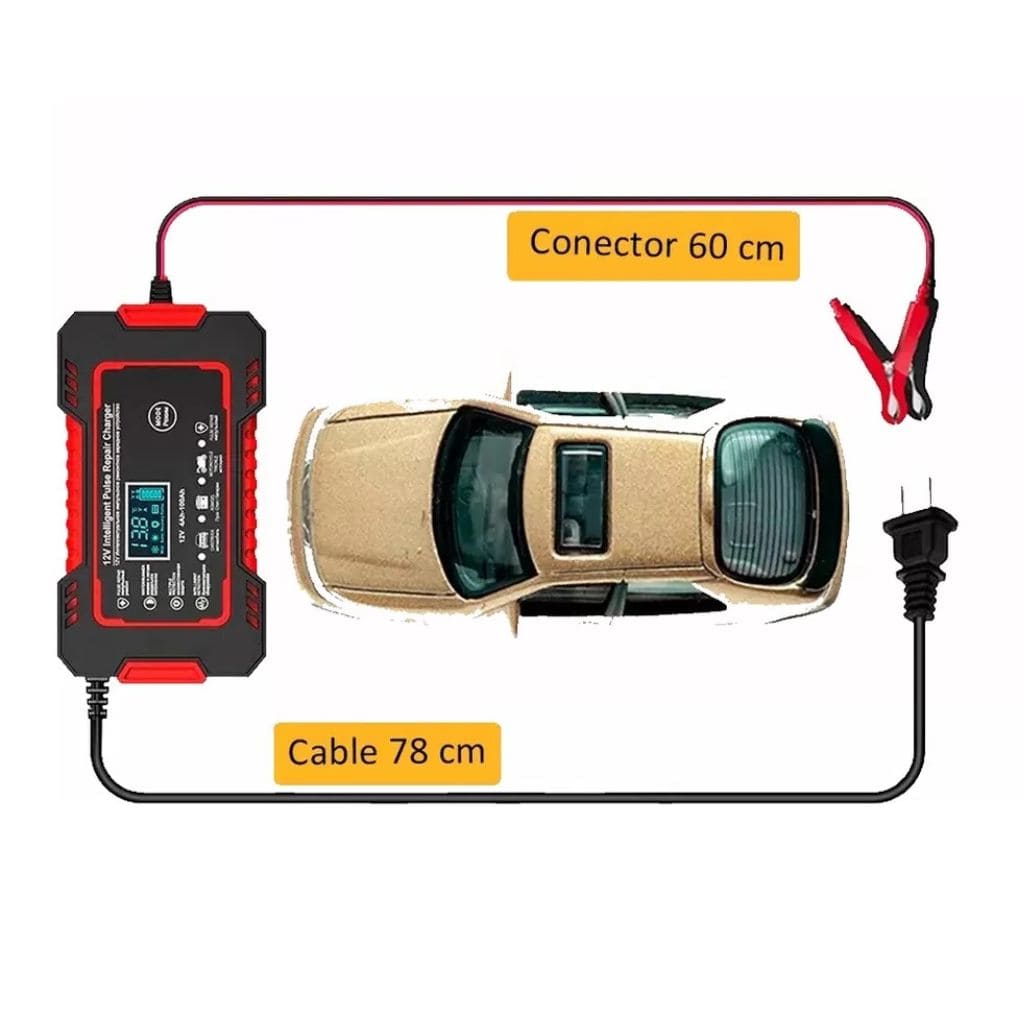 Cargador Bateria Carro Moto 12v Pantalla - SEDealmania