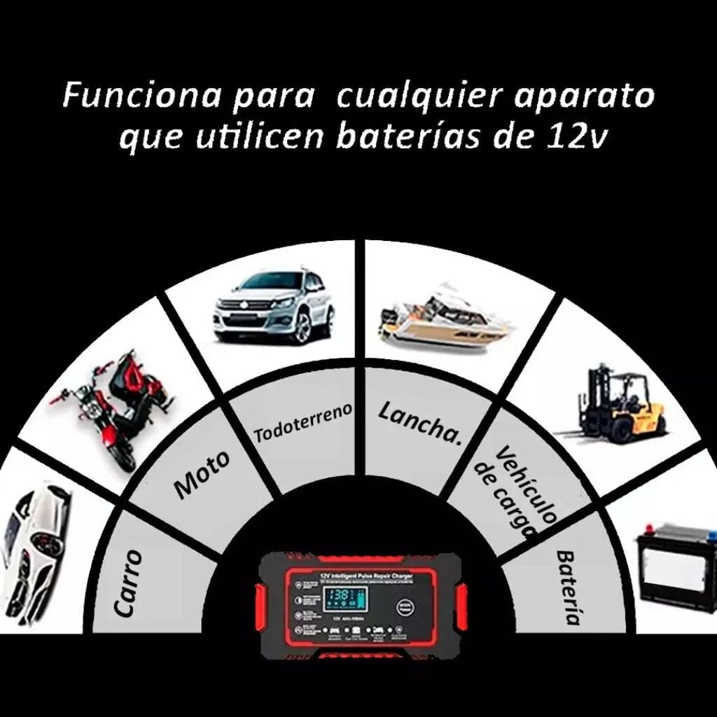 Cargador Bateria Carro Moto 12v Pantalla - SEDealmania