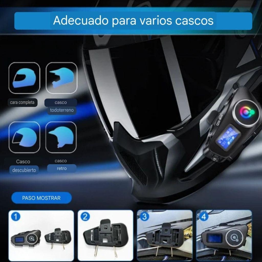 Intercomunicador Bluetooth para Casco Q58MAX con Reducción de Ruido - SEDealmania