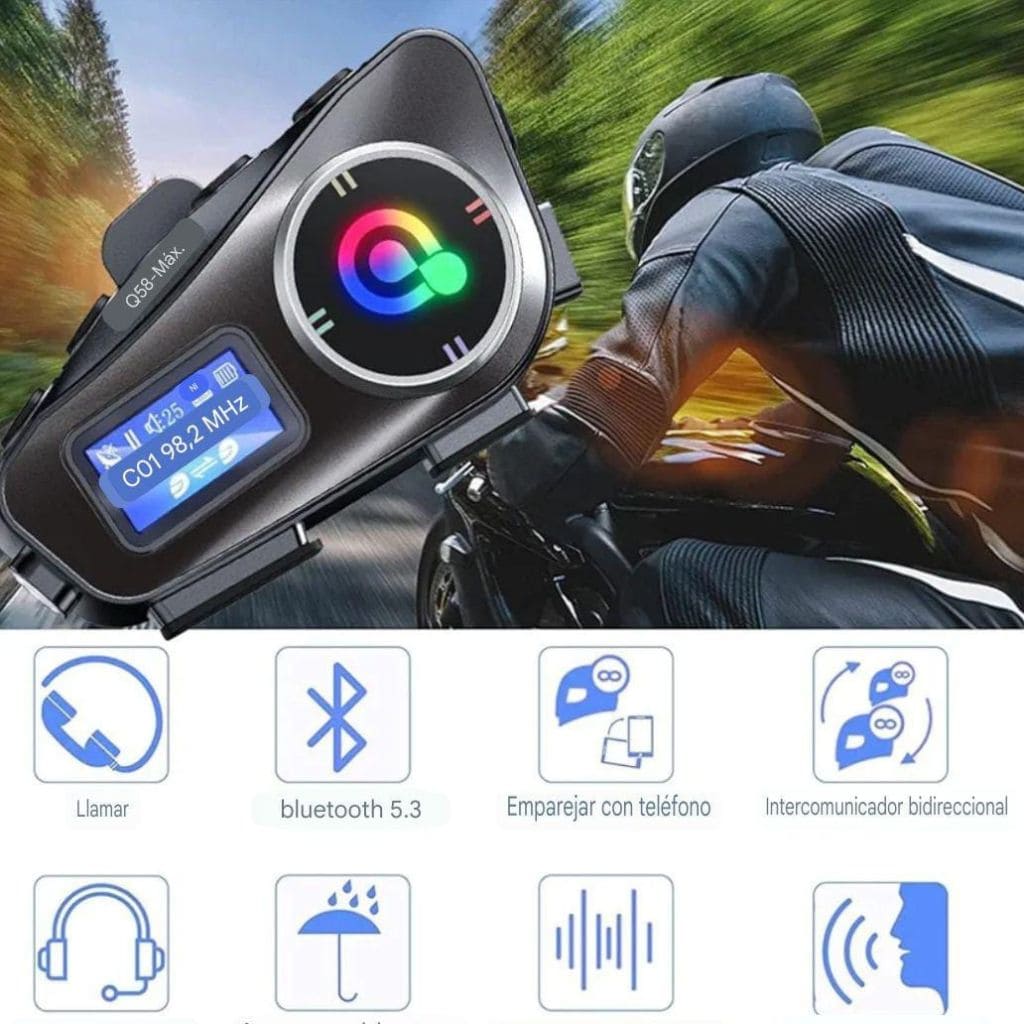 Intercomunicador Bluetooth para Casco Q58MAX con Reducción de Ruido - SEDealmania