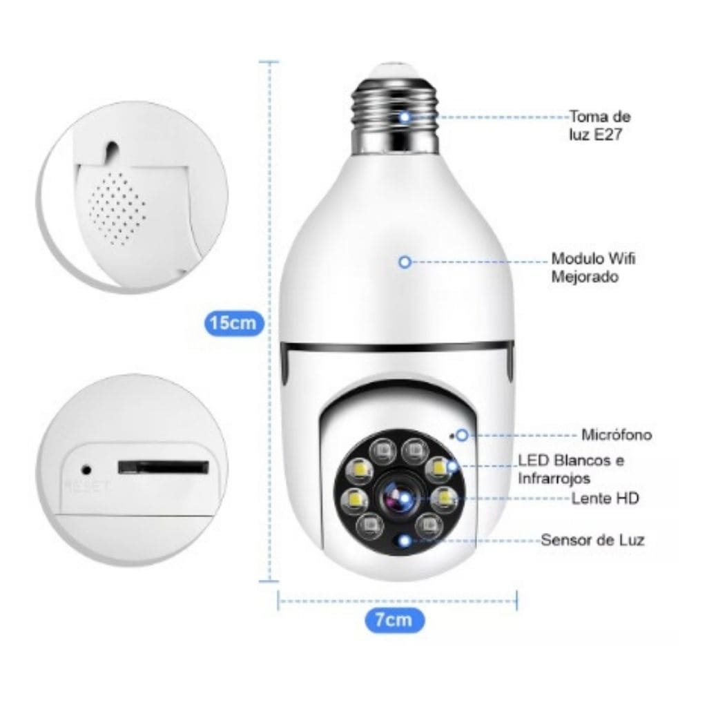 Camaras De Seguridad Tipo Bombillo Wifi - SEDealmania